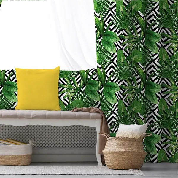 Tropikal Fon Perde Evim K-22 Kumaşı Kalındır Duck Bezi Değildir