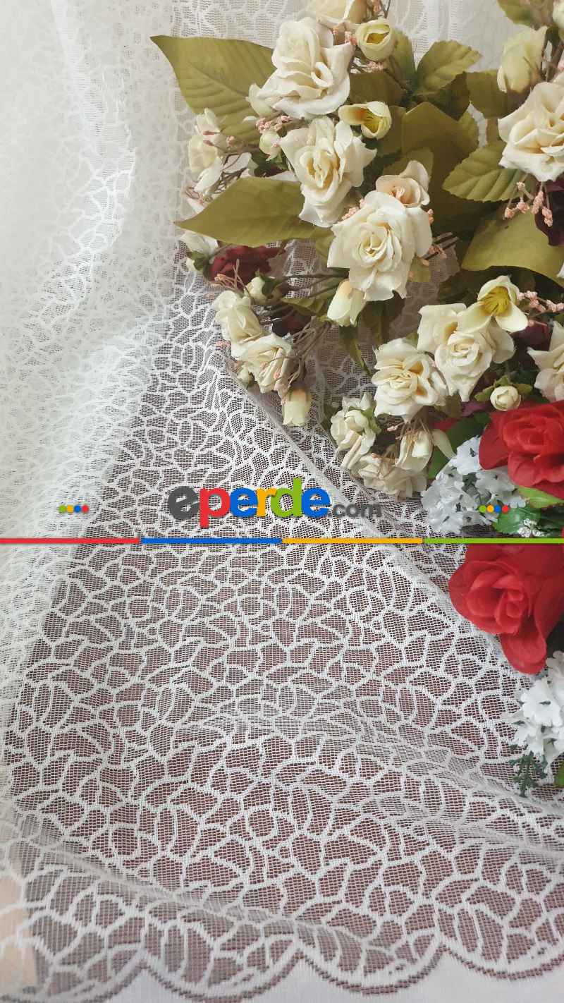 Mutfak - Kuvaze Perde Arı Peteği Model Yanki Tiyatro Tasarım - Beyaz-ekru