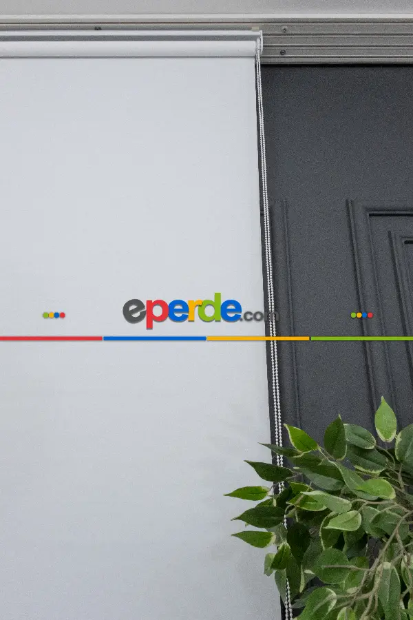 Salon - Stor Perde Düz Pvc Mat Stor Güneşlik 1 Kalite Yıkanabilir Ekru