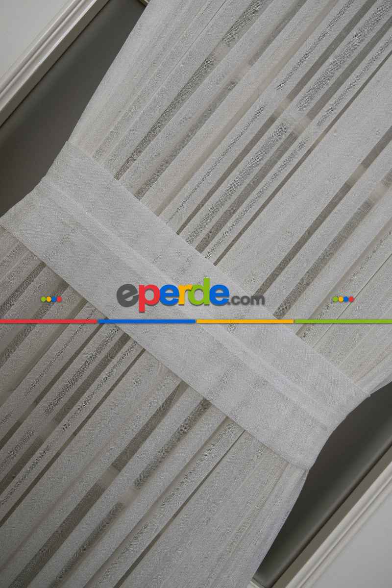 Briz Perde - Keten Tül Ütü İstemez Dökümlü Tül