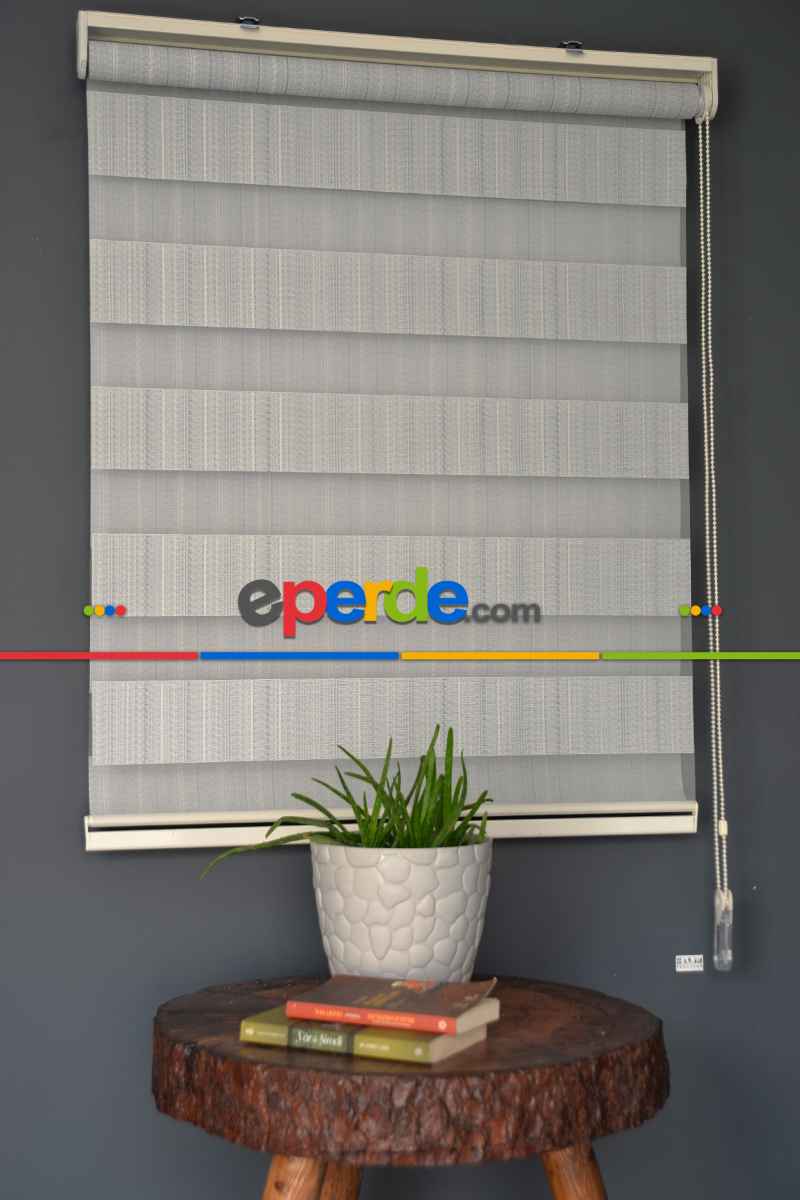 Halim Perdesan Jk-287 Deve Dikeni & Beyaz Renk Etekli Veya Eteksiz Zebra Stor Perde