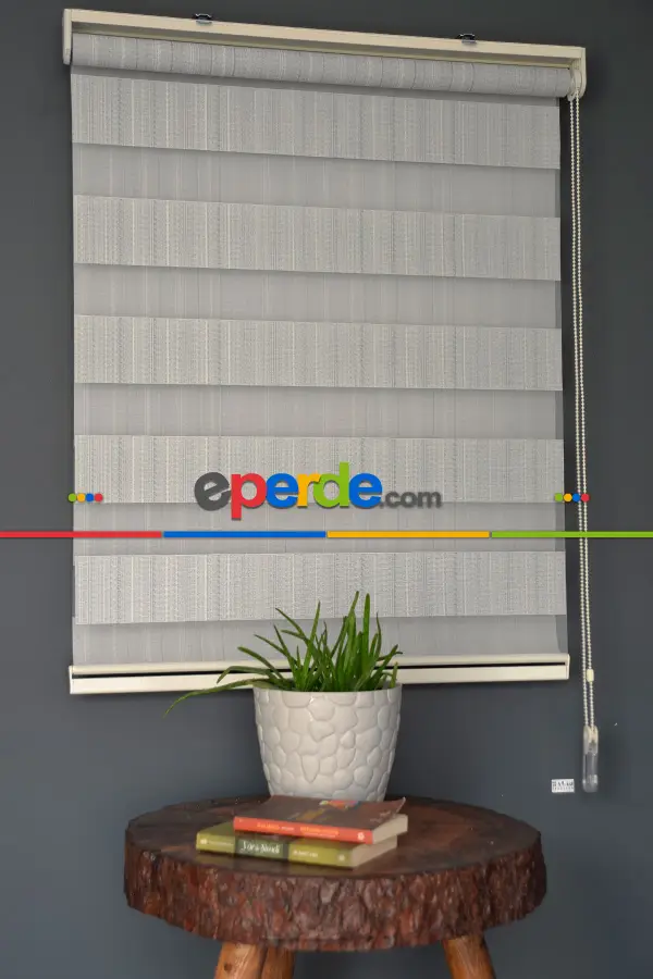 Halim Perdesan Jk-287 Deve Dikeni & Beyaz Renk Etekli Veya Eteksiz Zebra Stor Perde