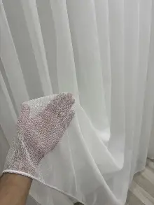 Bambu Şantuk Ağır Gramajlı Dökümlü 1/3 Sık Pileli Ütü İstemeyen Tül Perde