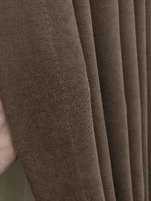 Kahve - Düz Fon Perde ( En 150cm Dökümlü Fon Perde )- Kahve
