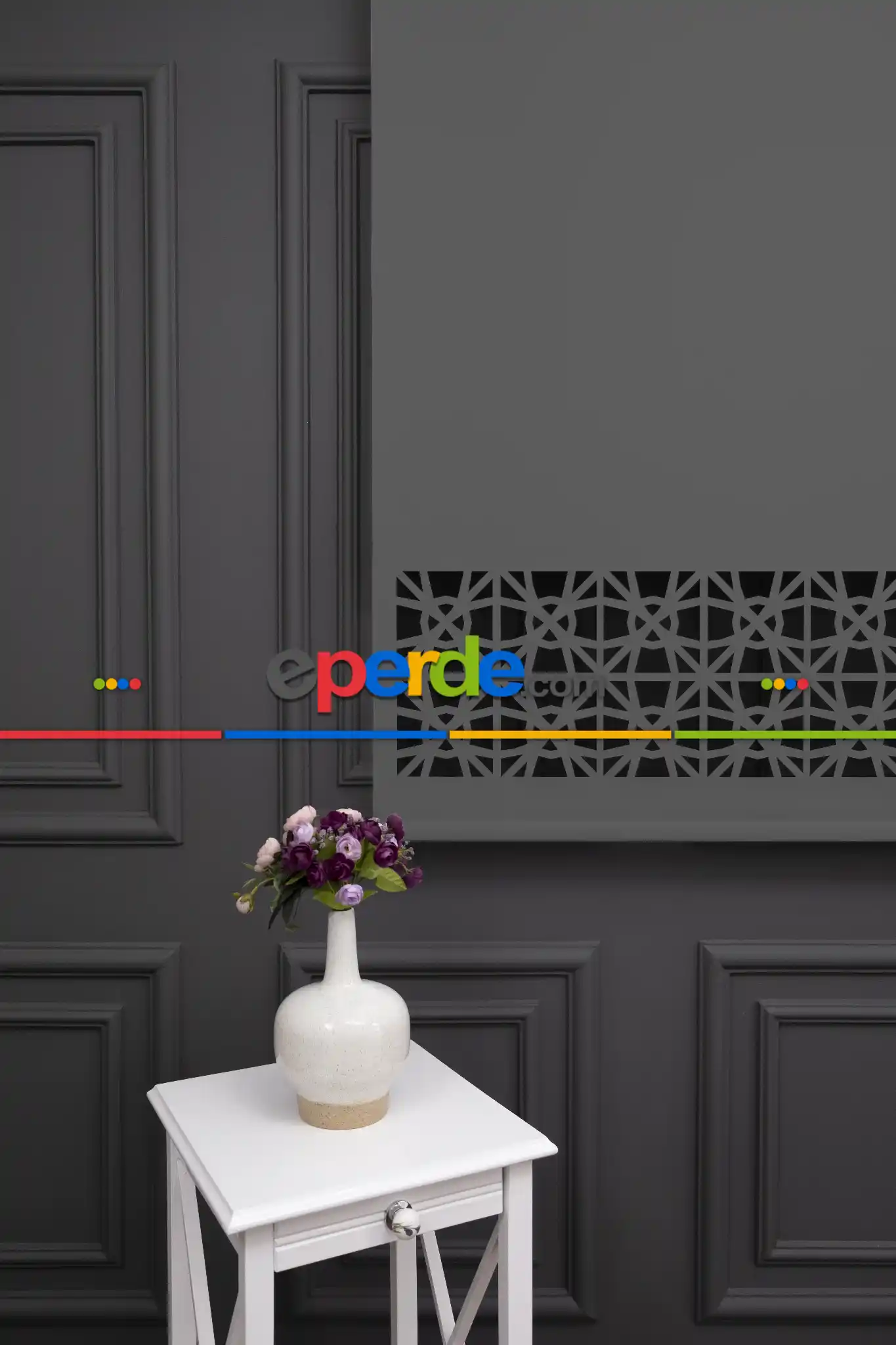 Koyu Gri Renk Lazer Kesim Mat Stor Perde (ister Düz - İster Lazer Kesimli Satın Alın)