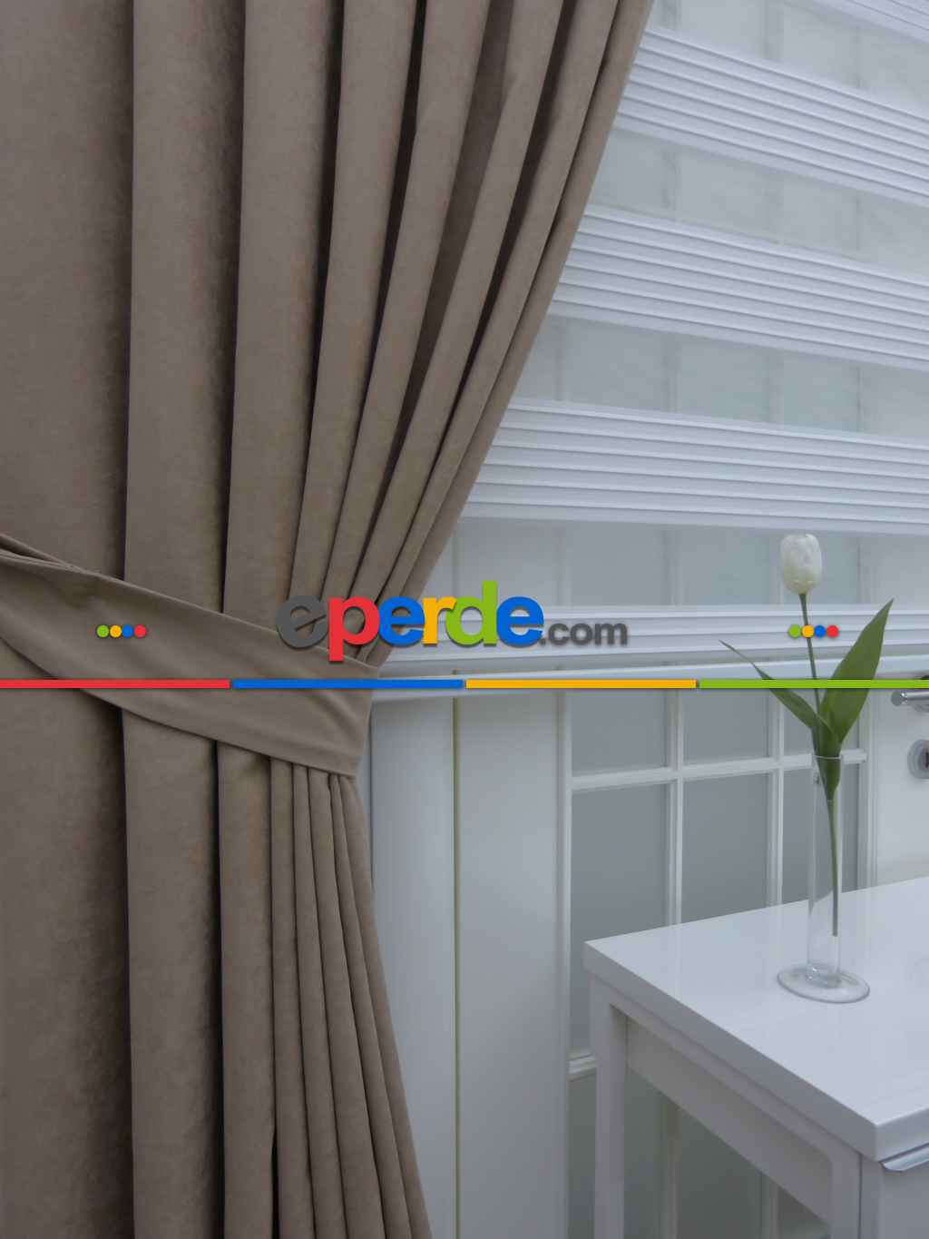 Sütlü Kahve Panama Fon Perde- Sütlü Kahve