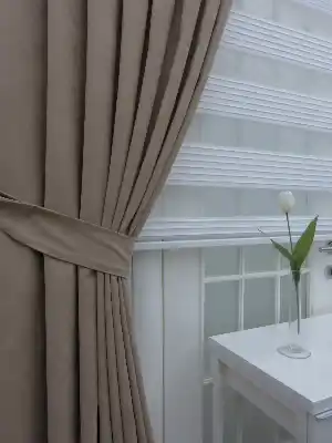 Sütlü Kahve Panama Fon Perde- Sütlü Kahve