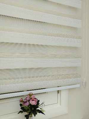 Ekru - Koyu Krem Zebra Perde Zarif Bambu 2021- Krem Koyu-ekru