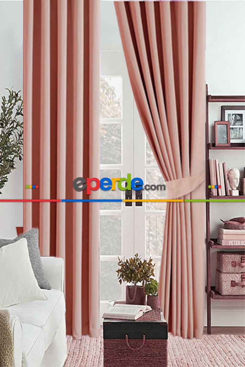 Pudra Pembe Gülkurusu Karartma Blackout Güneşlik Fon Kalın Perde