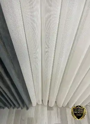 Simli Safir Ağır Gramajlı Dökümlü 1/3 Sık Pileli Ütü İstemeyen Tül Perde