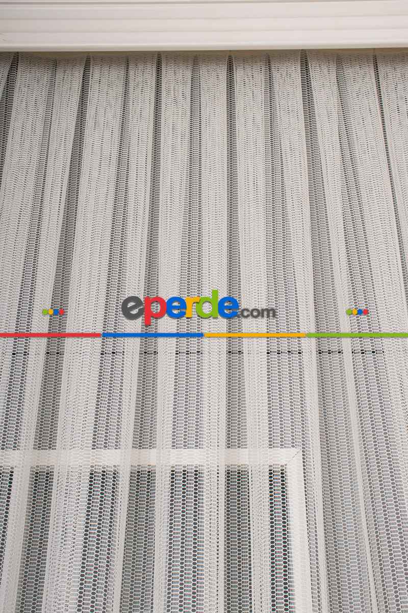 Salon Tül Modelleri - Düz Dantel Zemin Örme Tül Perde Ütü İstemez