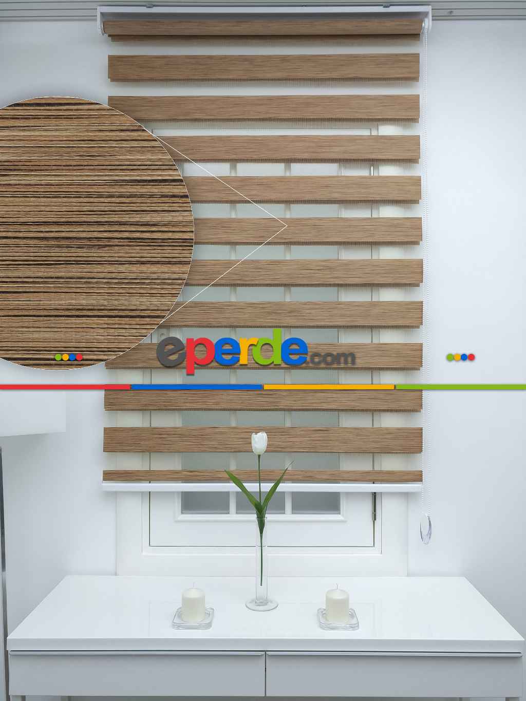 #üreticifirma %40 Indirimli !!! Kahverengi Bambu Zebra Perde Ozel Fiyat- Kahverengi