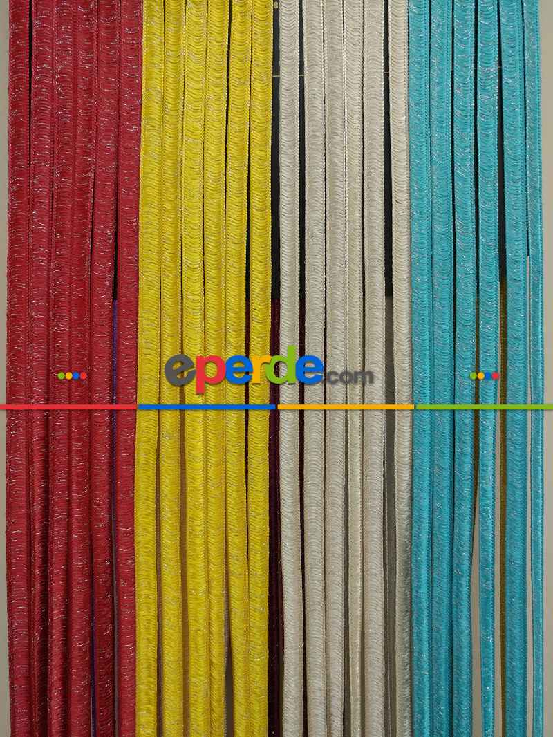 Açık Bej Rengi İp Perde İpek Duble Serisi- Bej-gümüş