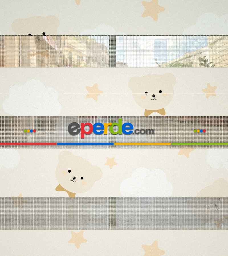 Yıldız Desenli Baskılı Zebra Perde- Çok Renkli