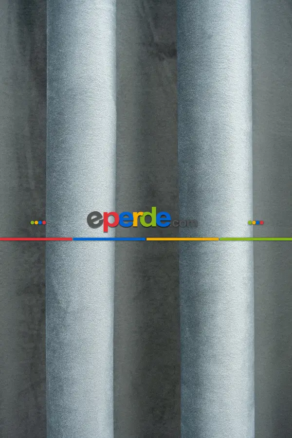 Salon Fon Perde - Orjinal Örme İpek Kadife (ithal)- Gri-Füme-Antrasit