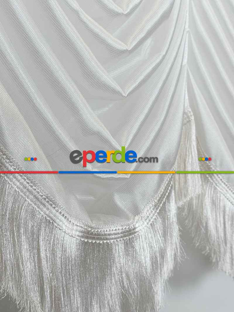 İtalyan Model Monalisa Saçaklı Tül Perde, Premium Kalite Seri