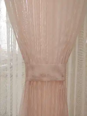 Dolgulu Keten Yüksek Gramajlı Düz Tül Fon Perde- Pembe Pudra Pembe