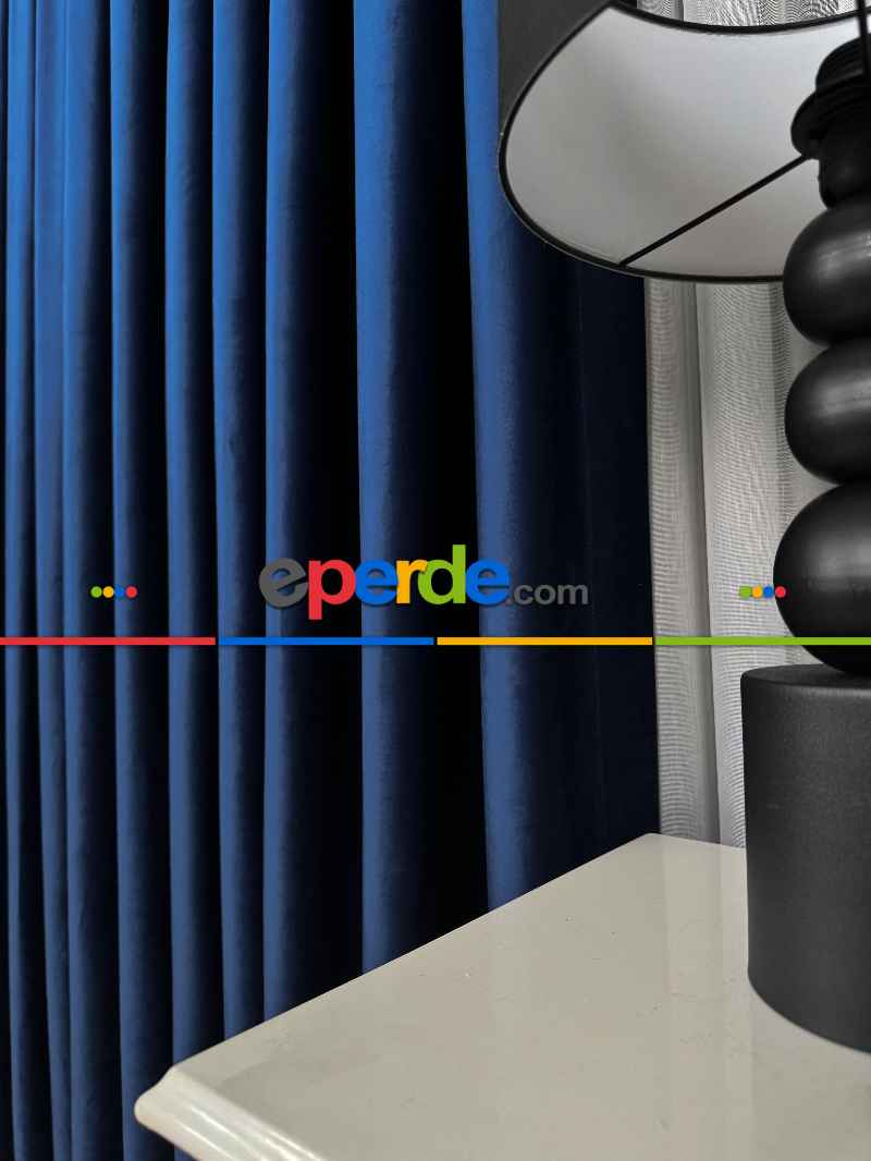 Koyu Lacivert İthal Kadife Fon Perde, Premium Kalite Serisi Kadife Fon Perde