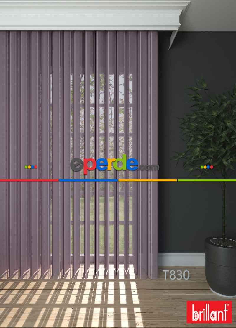 Brillant Akıllı Tül Perde Lila Renkli Tül Dikey Zebra Perde Düz 1. Kalite