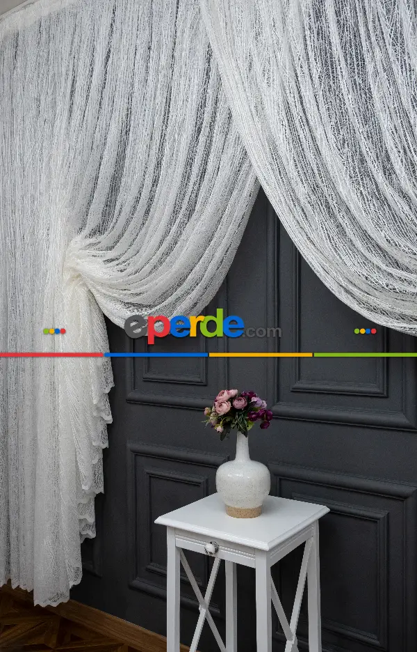 Oturma Odası - Cam Kırık Desen Tül Yeni Tasarım Tül Moda Tül