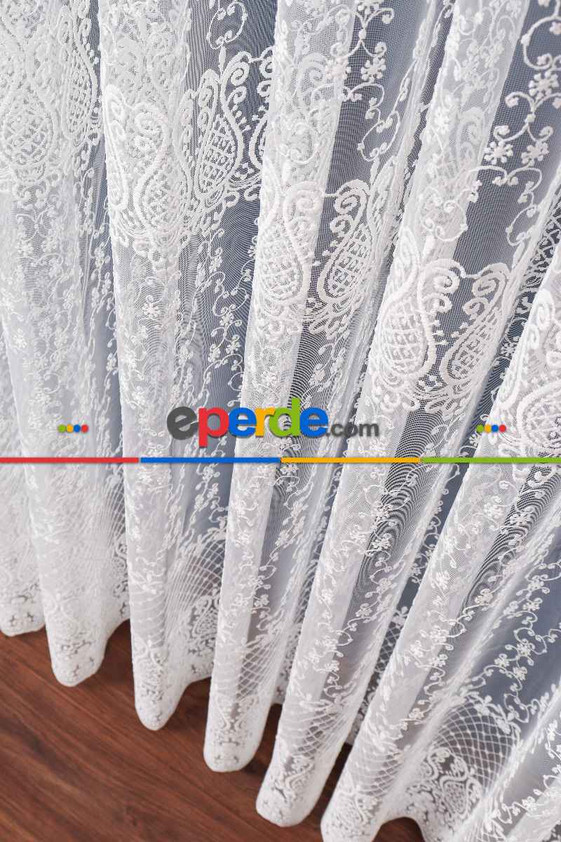Salon Tül - Brode Işlemeli Tül Perde Özel Seri 901