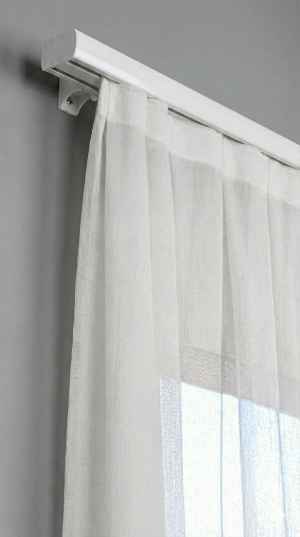 Beyaz Çift Kanallı Dekoratif Ray, Modern Perde Kornişi