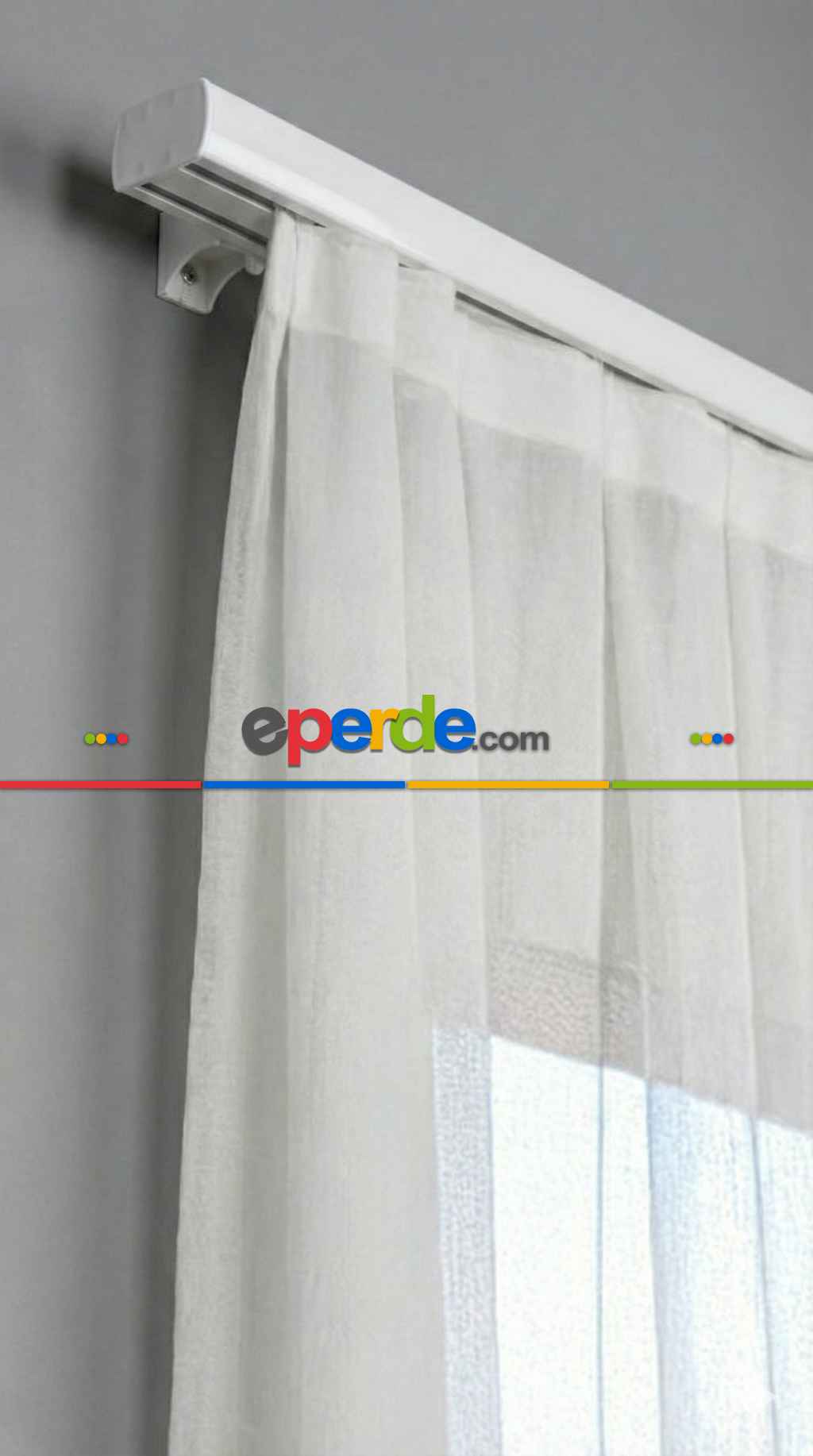 Beyaz Çift Kanallı Dekoratif Ray, Modern Perde Kornişi