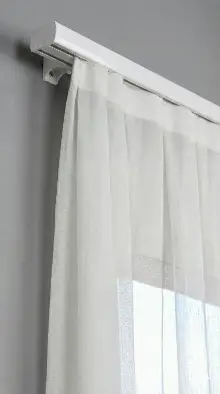 Beyaz Çift Kanallı Dekoratif Ray, Modern Perde Kornişi