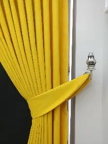 Düz Renk Dökümlü Fon Perde (150)- Sarı