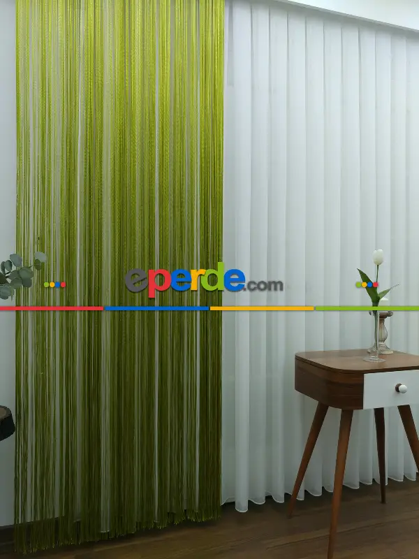 Yeşil İp Perde - Fıstık Yeşili- Yeşil