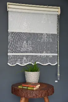 Çocuk Odası - Halim Perdesan Dacuz-212 Beyaz Renk Etekli Veya Eteksiz Çift Mekanizmalı Tül Stor Perde