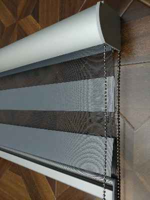 Salon - Perle Home Düz Zebra Perde Antrasit