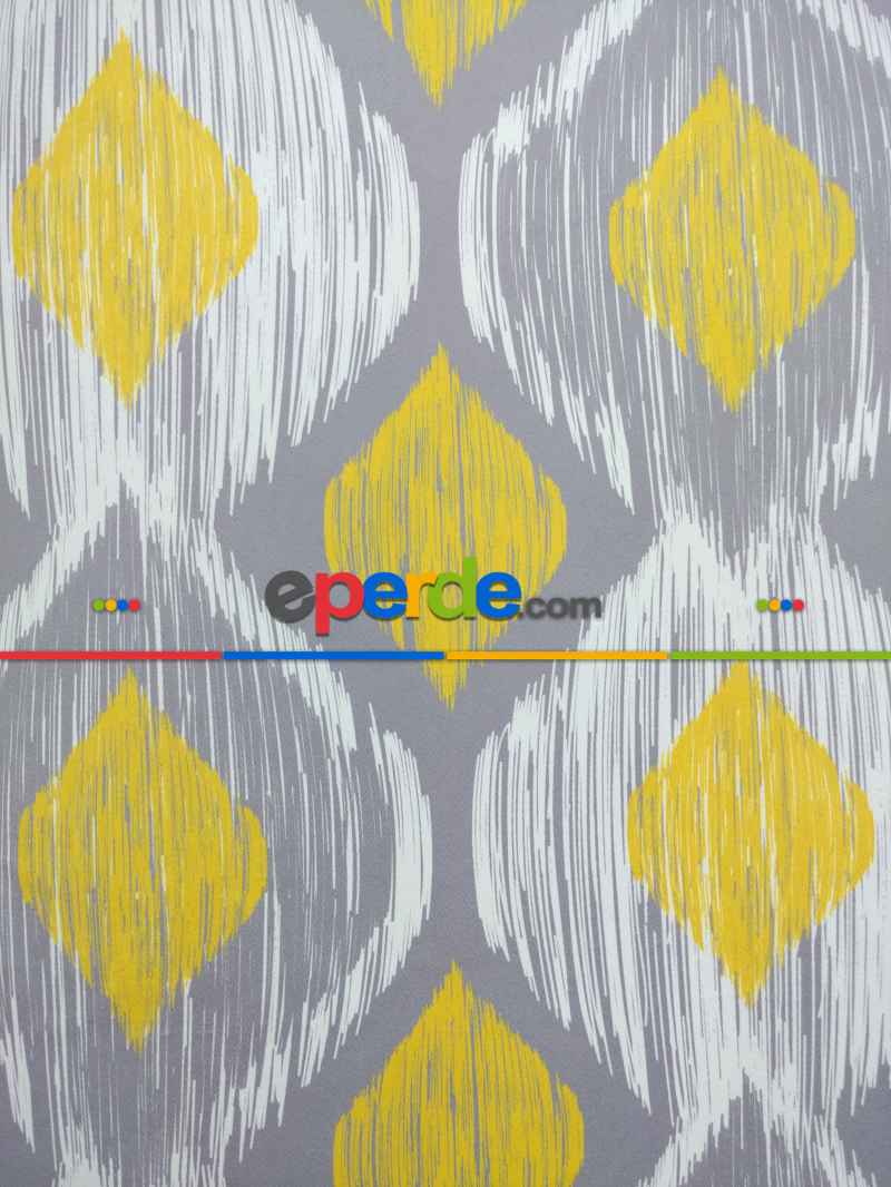 Mutfak Perdesi Kanat Fon Perde Modern Desenli- Gri-Füme-Antrasit