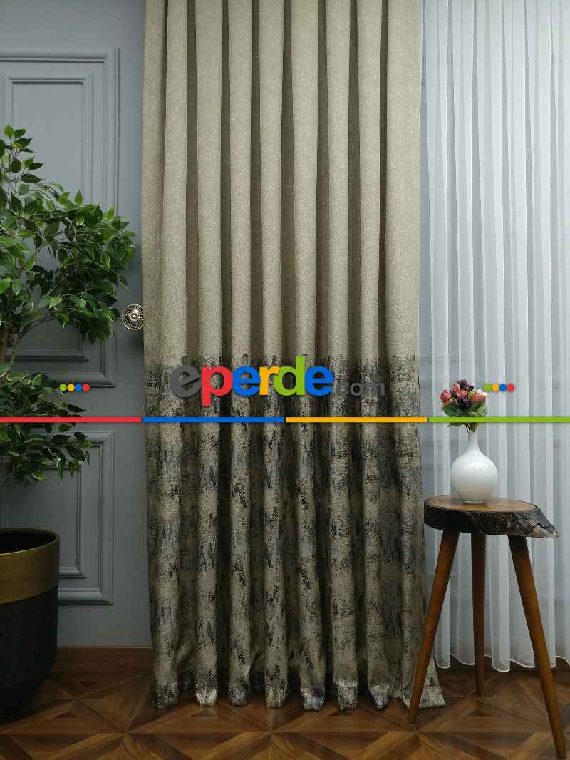 Bej Jakar Fon Perde (180)- Krem Koyu