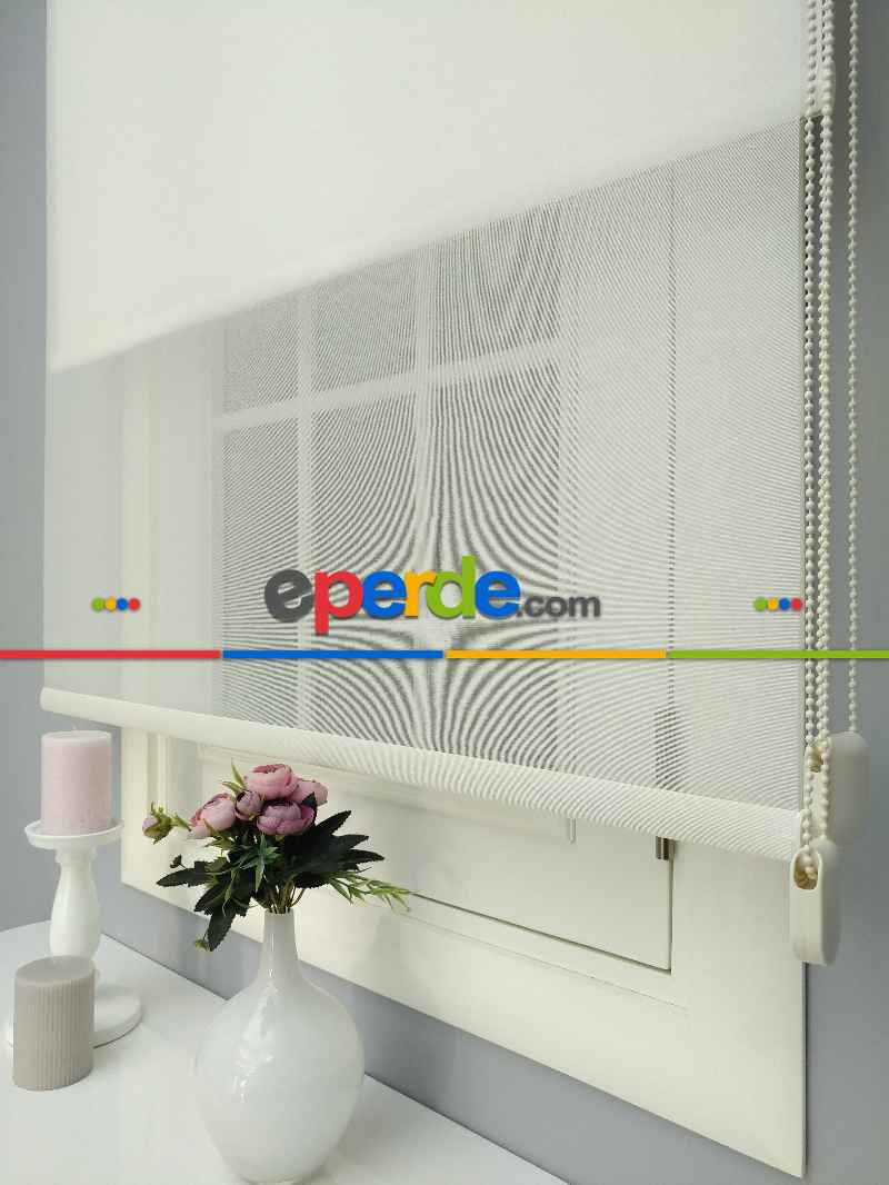 Çiftli Sistem Tül Stor- Ekru