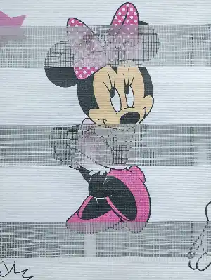 Zebra Perde- Dijital Mickey-mini Mouse Baskılı Zebra Perde- Mavi-sarı-pembe