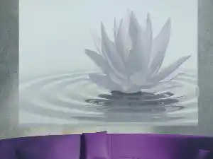 Lotus Çiçek Desenli Digital Baskılı Stor Perde-  Çok Renkli 3