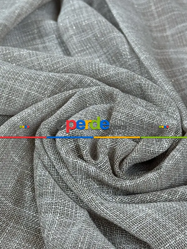 Simli Özel İplik Doğal Doku Düz Tül Perde - Özel Dokuma Ağır Gramajlı Premium