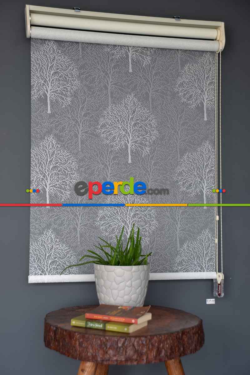 Halim Perdesan Dacuz-203 Beyaz Renk Etekli Veya Eteksiz Çift Mekanizmalı Tül Stor Perde