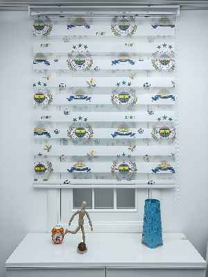 Zebra Perde- Dijital Taraftar Baskılı Fenerbahçe Zebra Perde- Lacivert-sarı