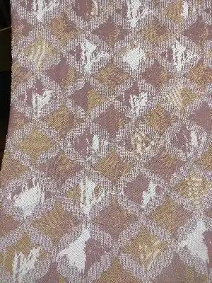 Pembe Desenli Jakar Fon Perde (180)- Gül Kurusu