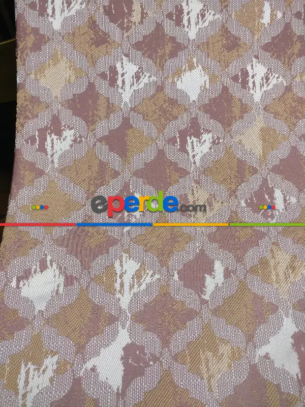 Pembe Desenli Jakar Fon Perde (180)- Gül Kurusu