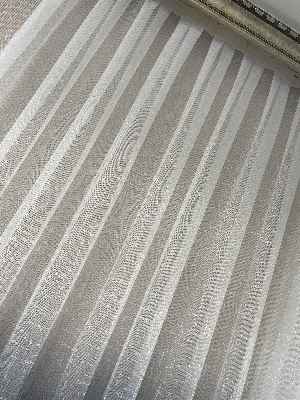 Hazır Ölçülü Normal Pileli Degrade Geçişli Mavi - Lacivert Örme Dokuma Tül Perde (tül Fon Olarakta Tercih Edilebilir)