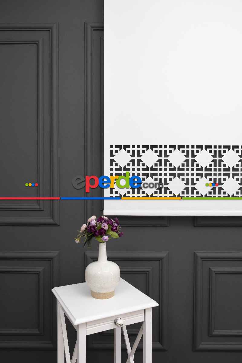 Ekru Renk Lazer Kesim Mat Stor Perde (ister Düz - İster Lazer Kesimli Satın Alın)