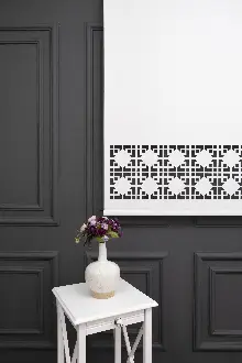 Ekru Renk Lazer Kesim Mat Stor Perde (ister Düz - İster Lazer Kesimli Satın Alın)