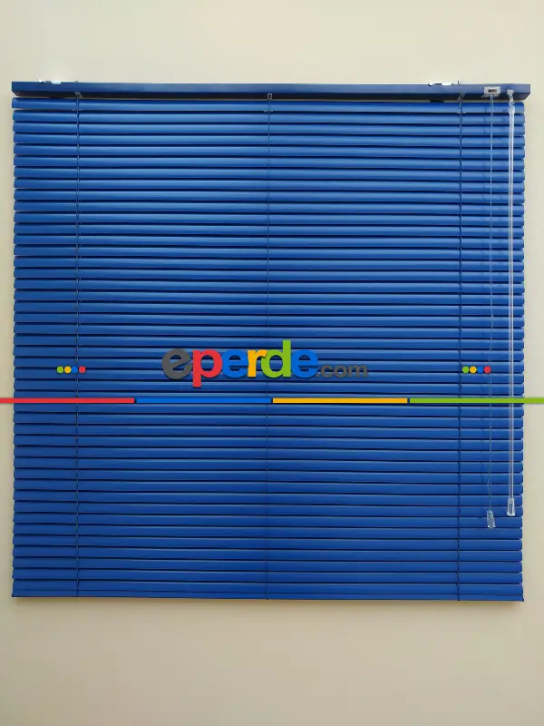 Saks Mavi - Alüminyum Jaluzi Perde - 25mm Kalınlığında- Saks Mavi