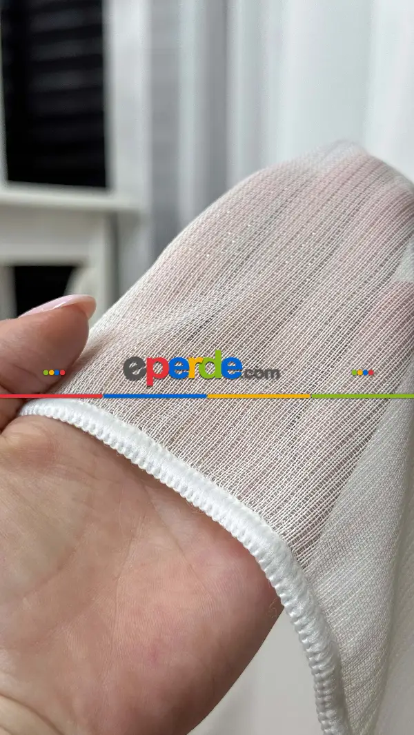 Brillant, Ekru, Işıltılı, Büzgülü Ekstraforlu, Tül Perde