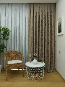 Toprak Renği Duz Jakar Fon Perde (180)- Taba