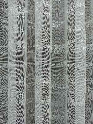 Enine Çizgili Etek Ucu Desenli Tül Perde- Ekru