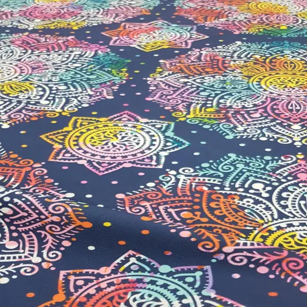 Genç Odası - Damask Desenli Fon Perde Evm789 Kumaşı Kalındır Duck Bezi Değildir- Beyaz-Mavi Koyu